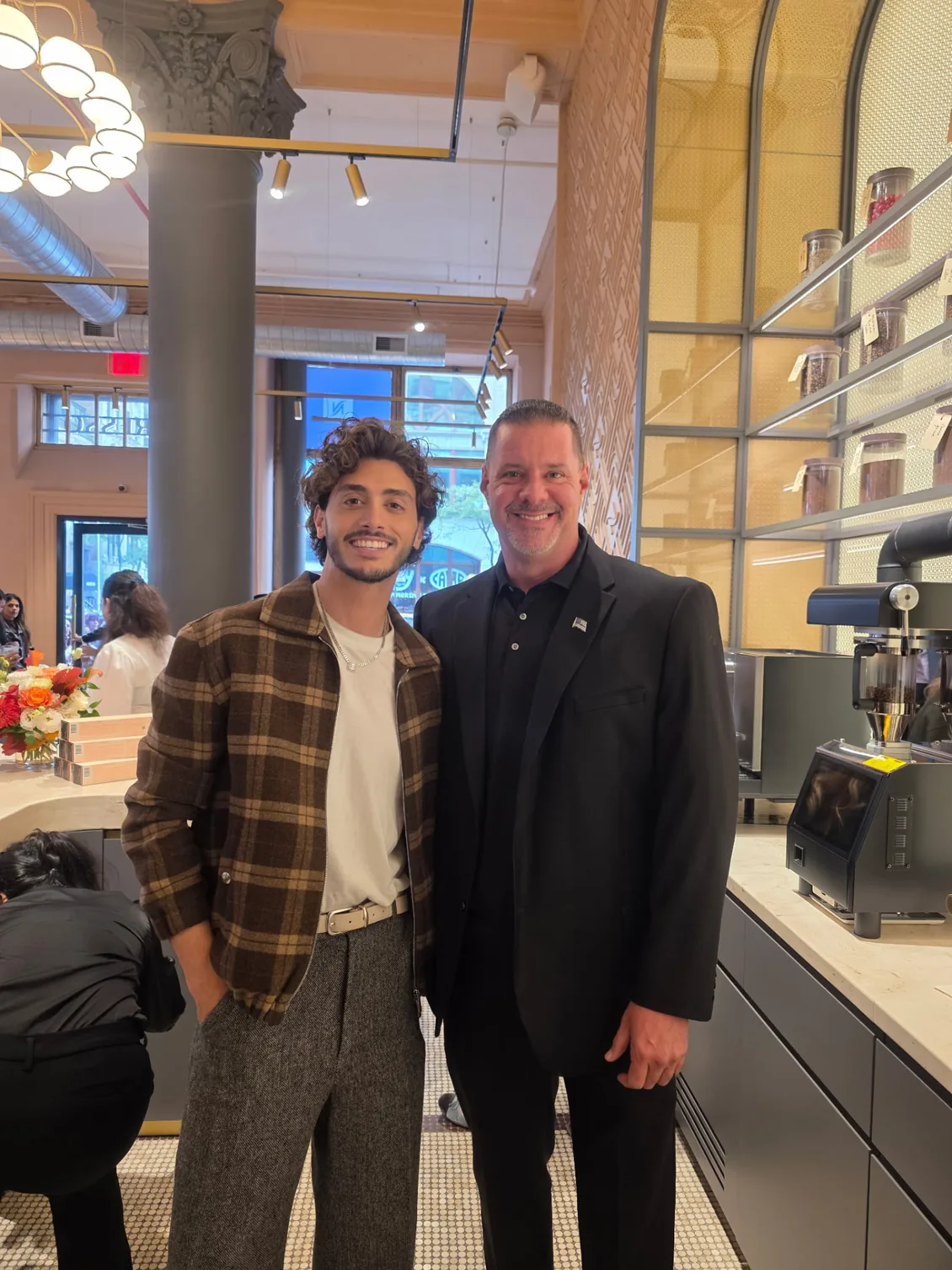 James Gonzales of Shadow Securities with Jack and the Yes Chef team at a cafe during a brand engagement in New York