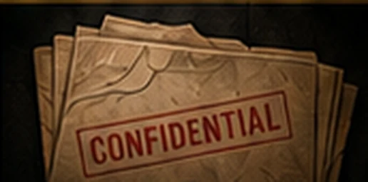 Stack of aged case folders stamped Confidential